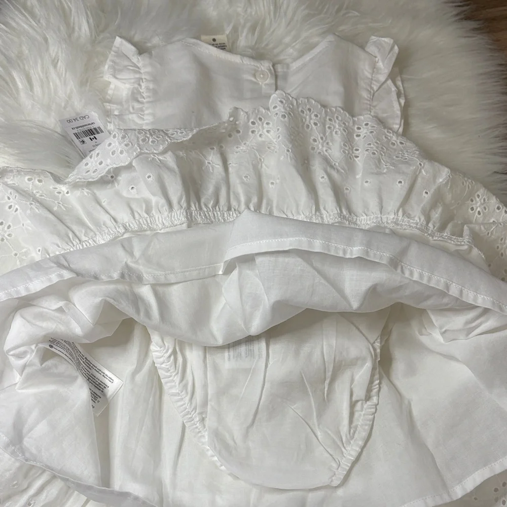 OshKosh B'gosh White Eyelet Casual Dress - Picture 8 of 10